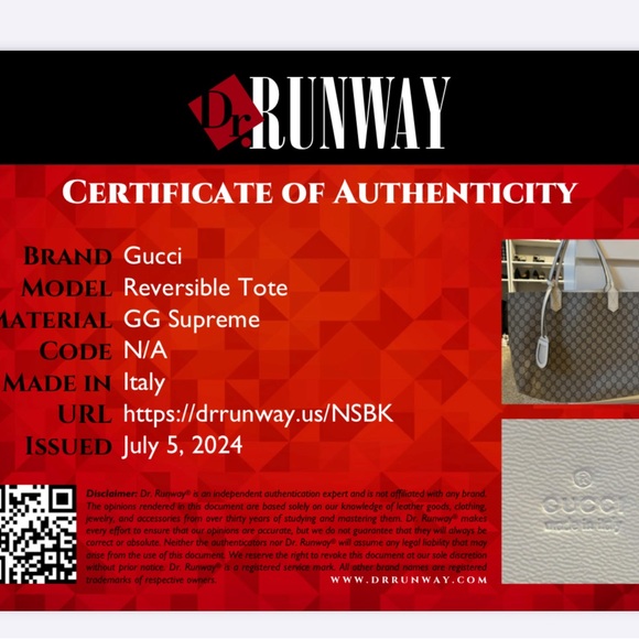 Gucci GG-Logo/Cream Reversible Tote - Picture 6 of 6